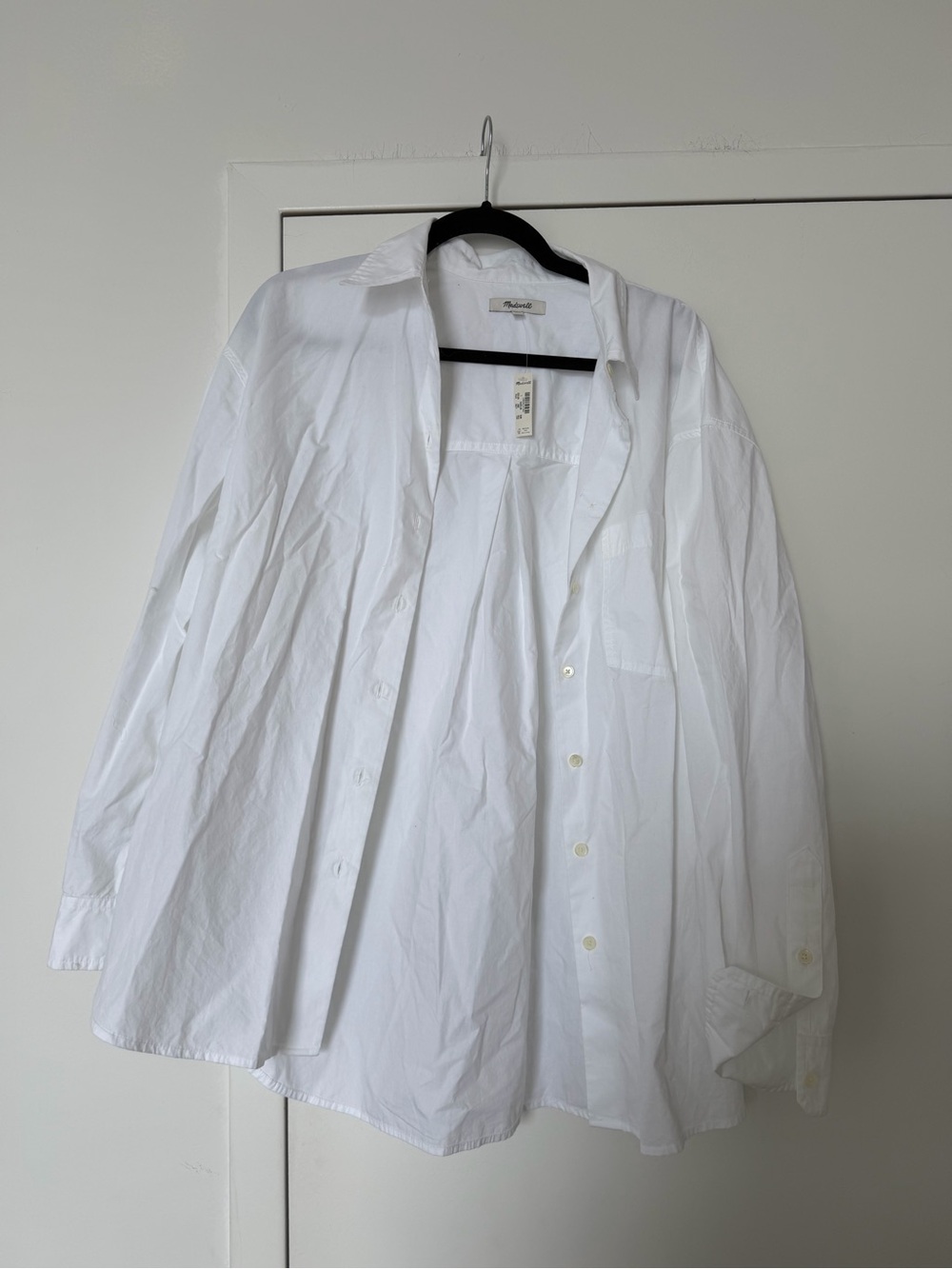 Madewell White Cotton Button-Up Shirt